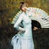 Eugène CHAFFANEL  "Jeune femme à l'éventail"