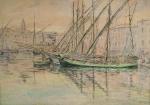 Emile GUDIN  "Le port de Saint Tropez"