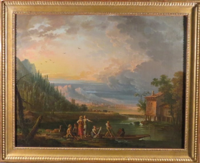 Jean-Baptiste CLAUDOT       :  Paysage animé avec pêcheurs
