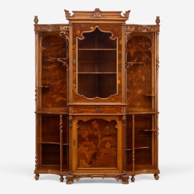O_GALLE - Rare armoire en marqueterie aux chardons, chauves-souris et papillons de nuit_0.jpg