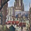 C. MULLER       :  Vue de l'église Saint Pierre depuis le parc Olry à Nancy