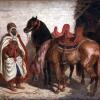 François Hippolyte LALAISSE  "Chevaux arabes"