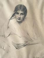 Paul de TURGY       :  Portrait de femme tenant un livre