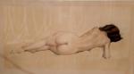 Lucien BOULIER   "Nu couché" Pastel