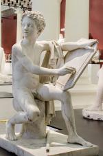 François Augustin CAUNOIS  "Enfant nu dessinant"