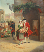 Jean François GOSE  "La vendeuse de fleurs"