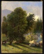 Léon Nassoy  "Paysage au charbonnier"