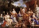 Jean Nocret  "Louis XIV et sa famille travestis en Dieux de l'Olympe"