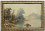 Charles François PENSÉE  "Au bord du lac"