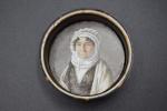 TRICHOT       :  Portrait de femme à la coiffe