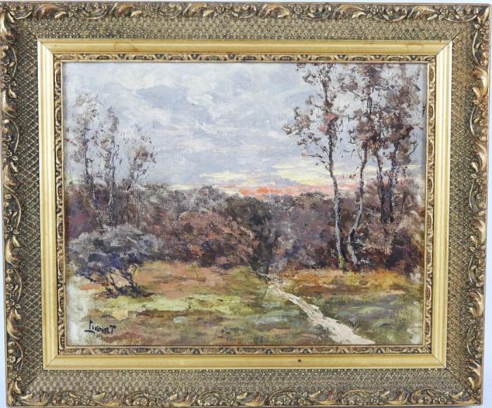 Paul LICOURT       :  Paysage au coucher du soleil