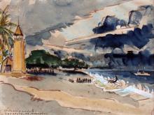 Pierre BOMPARD   "Vue de Takapoto"