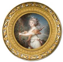 Augustin DUBOURG  "Dame en costume de Diane"