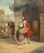 Jean François GOSE  "La vendeuse de fleurs"