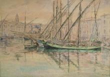 Emile GUDIN  "Le port de Saint Tropez"