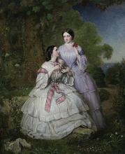 Jean-Edouard LACRETELLE  "Deux soeurs dans un paysage"