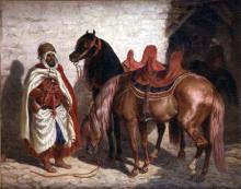 François Hippolyte LALAISSE  "Chevaux arabes"