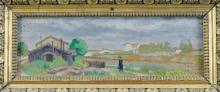 Louis THIRIOT  "Vue du canal à Malzéville"