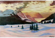 Roger PIERHOL  "Paysage de neige"
